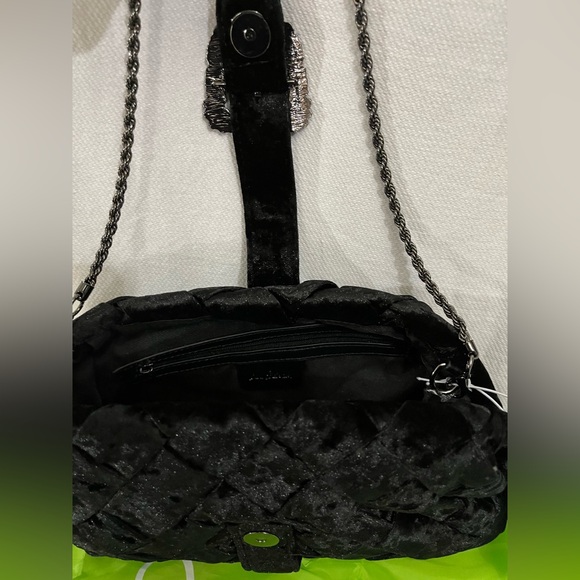 Sam Edelman Brit Frame Cross Body Clutch Black Gunmetal - Picture 9 of 10